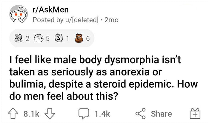 53 Opinions About Body Dysmorphia And Eating Disorders From The Male Perspective