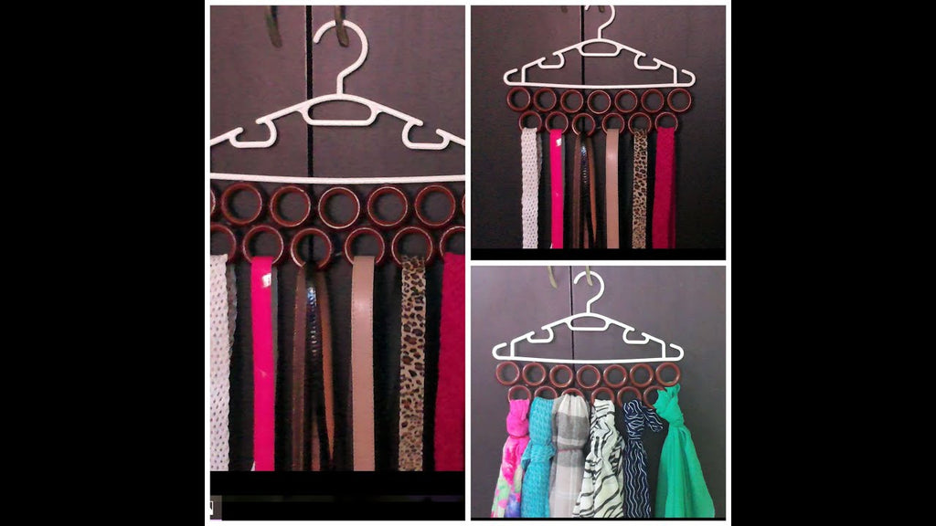 I simply created this video using the Curtain rings and hanger to make a Scarf/ Tie/ Belt Organizer