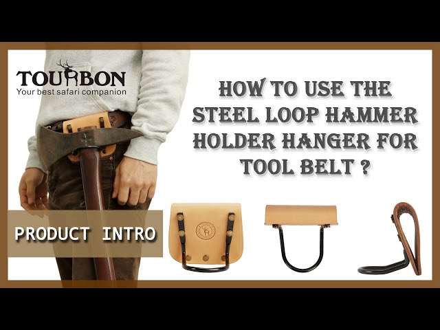 Tourbon hammer holder made of high quality leather with a riveted , cradle-style steel loop - Easily slides this holder onto a belt and easy to draw out tool - Good ...