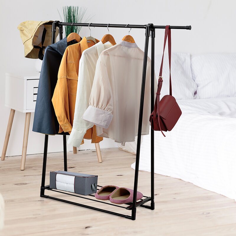 A garment rack is a great way to organize the clothing pieces that you have just ironed or those that are meant to stay in a vertical position (like coats or dresses)