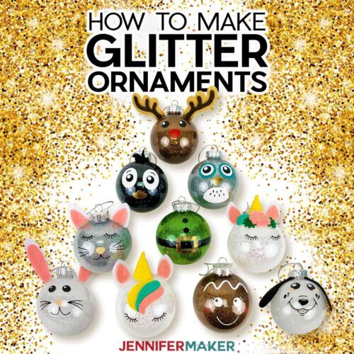 DIY Glitter Ornaments the Easy Way + Cute Animal Designs!