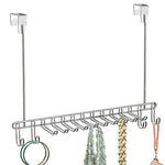 Bochens Metal Over Door Hanging Closet Storage Organizer Rack for Bedroom, Closet, Bath - Holds Men's/Women's Ties, Belts, Slim Scarves, Jewelry, Accessories