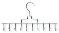 Honey-Can-Do HNG-01311 Horizontal Tie and Belt Hanger, Chrome and White, 30-Pack