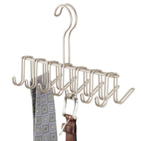 InterDesign Classico Closet Organizer Rack for Ties, Belts - 14 Hooks, Satin
